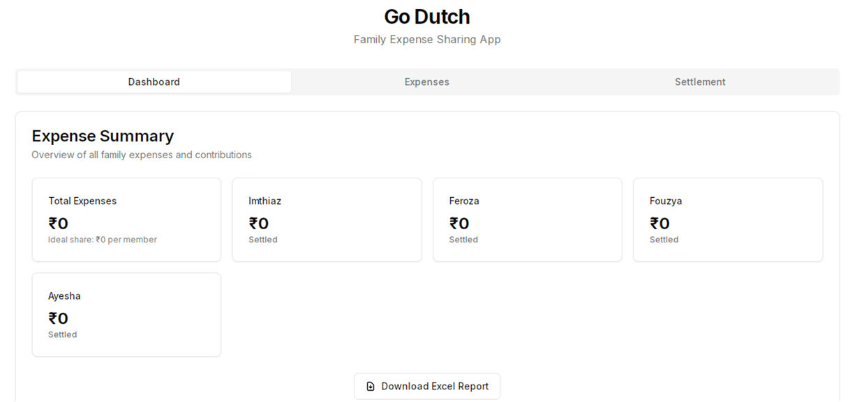 Go Dutch App Preview